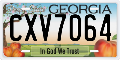 GA license plate CXV7064