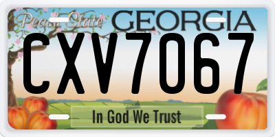 GA license plate CXV7067