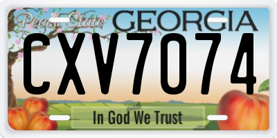 GA license plate CXV7074