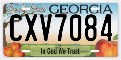 GA license plate CXV7084
