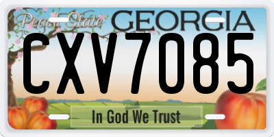 GA license plate CXV7085