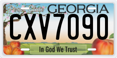 GA license plate CXV7090