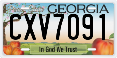 GA license plate CXV7091