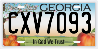 GA license plate CXV7093