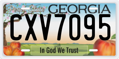 GA license plate CXV7095