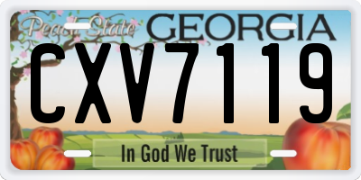 GA license plate CXV7119