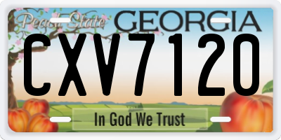 GA license plate CXV7120