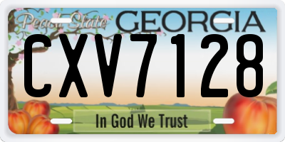 GA license plate CXV7128