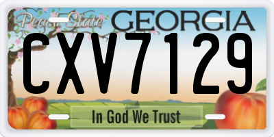 GA license plate CXV7129