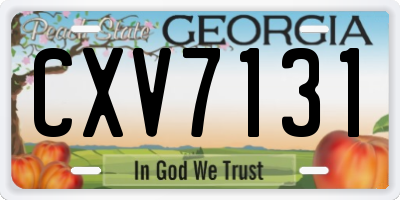 GA license plate CXV7131