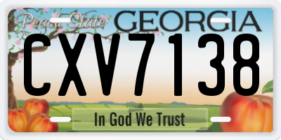 GA license plate CXV7138