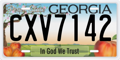 GA license plate CXV7142