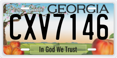 GA license plate CXV7146