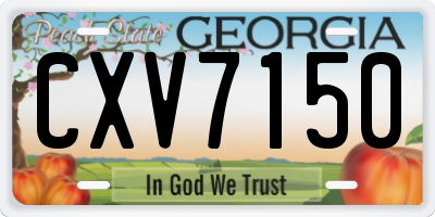 GA license plate CXV7150
