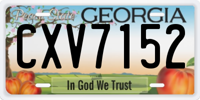 GA license plate CXV7152