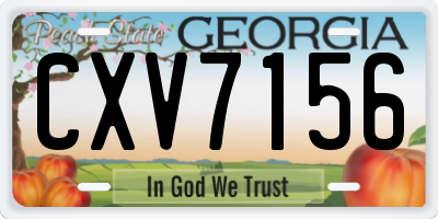GA license plate CXV7156