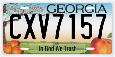 GA license plate CXV7157