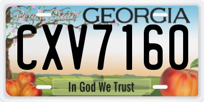 GA license plate CXV7160