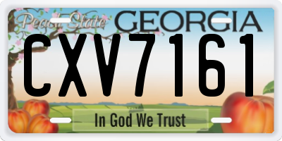 GA license plate CXV7161