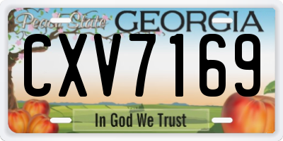 GA license plate CXV7169