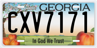 GA license plate CXV7171