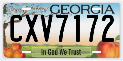 GA license plate CXV7172