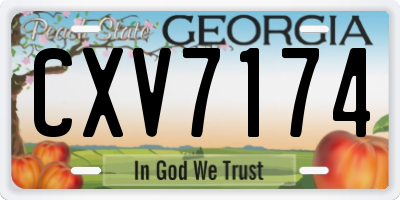 GA license plate CXV7174