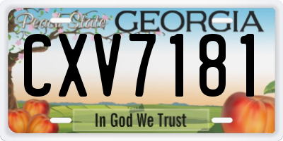 GA license plate CXV7181