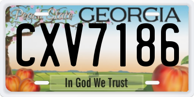GA license plate CXV7186