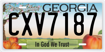 GA license plate CXV7187