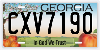 GA license plate CXV7190