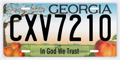 GA license plate CXV7210