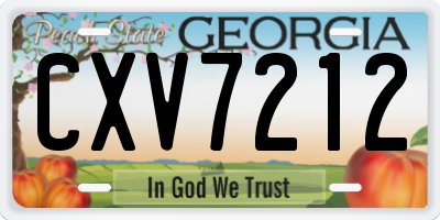 GA license plate CXV7212