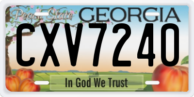 GA license plate CXV7240