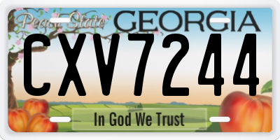 GA license plate CXV7244
