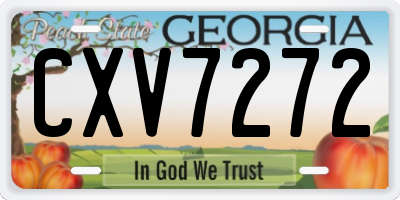GA license plate CXV7272