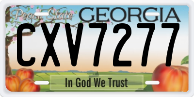 GA license plate CXV7277