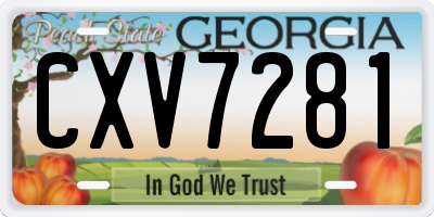 GA license plate CXV7281