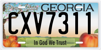 GA license plate CXV7311