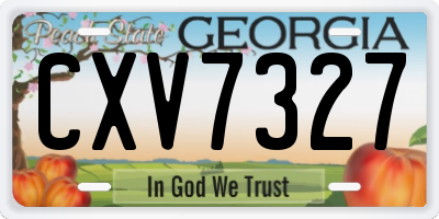 GA license plate CXV7327