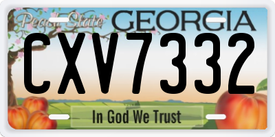 GA license plate CXV7332