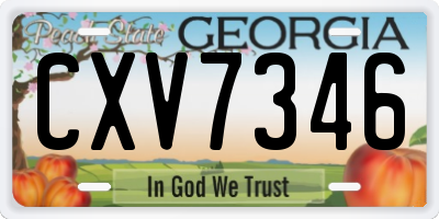 GA license plate CXV7346