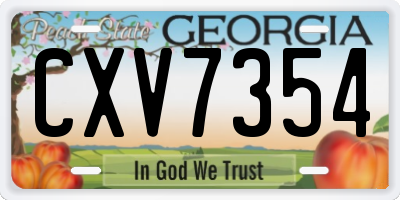 GA license plate CXV7354
