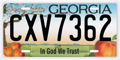 GA license plate CXV7362