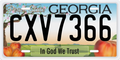 GA license plate CXV7366