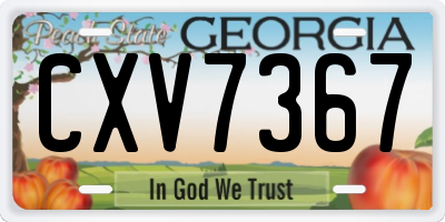 GA license plate CXV7367