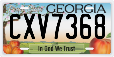 GA license plate CXV7368