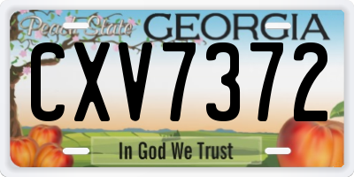 GA license plate CXV7372