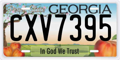 GA license plate CXV7395