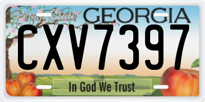 GA license plate CXV7397